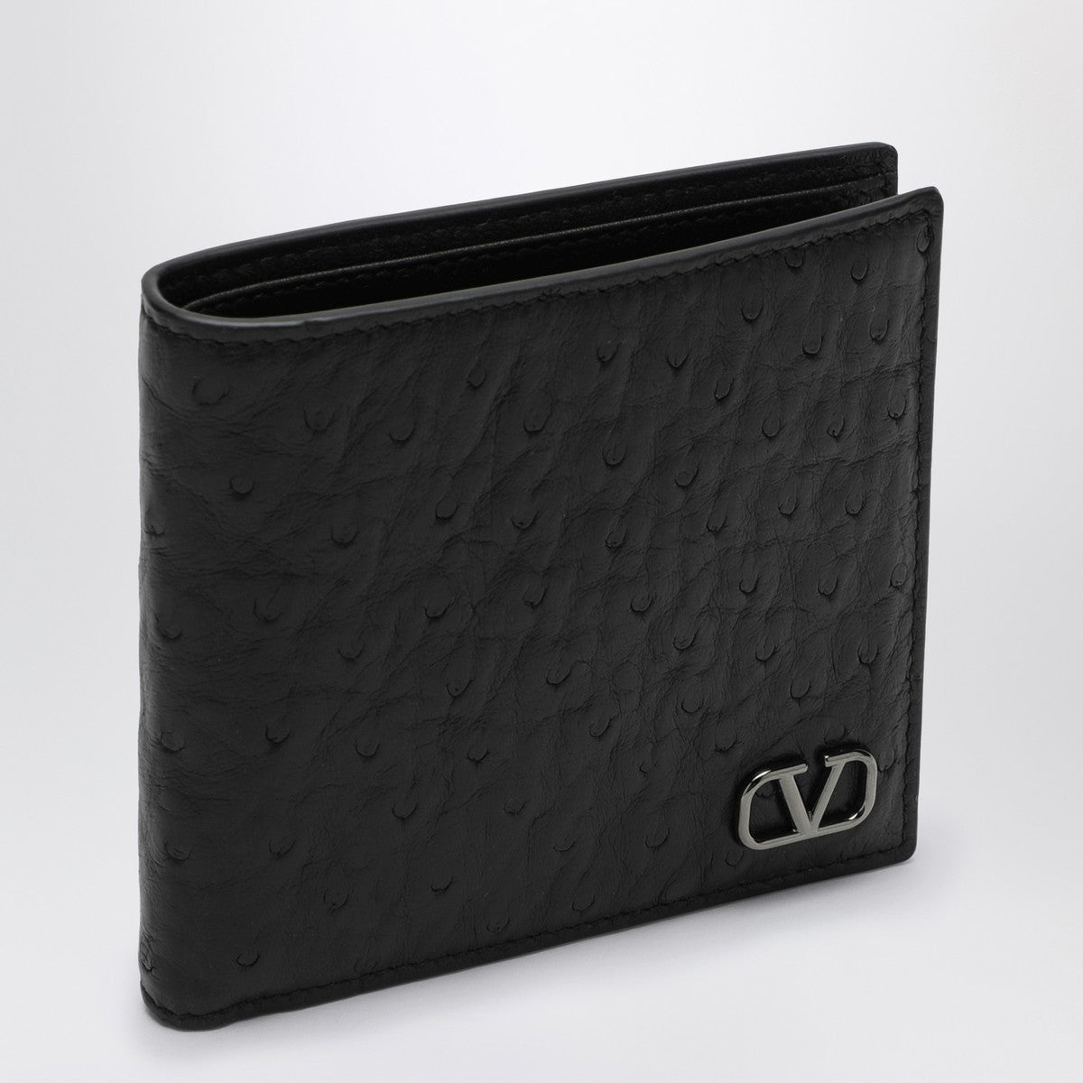 Valentino Garavani Vlogo Signature black leather bi-fold wallet